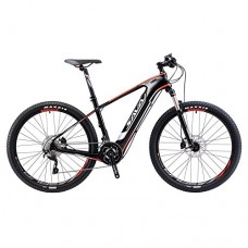 SAVADECK Knight 9.0 Carbon Fiber e bike 27.5 inch Electric Mountain Bike Pedal-assist MTB Pedelec Bicycle with Shimano DEORE XT M8000 2 x 11 Speed and Removable 36V/ 10.4Ah SAMSUNG Li-ion Battery - B06XRXDCZ1